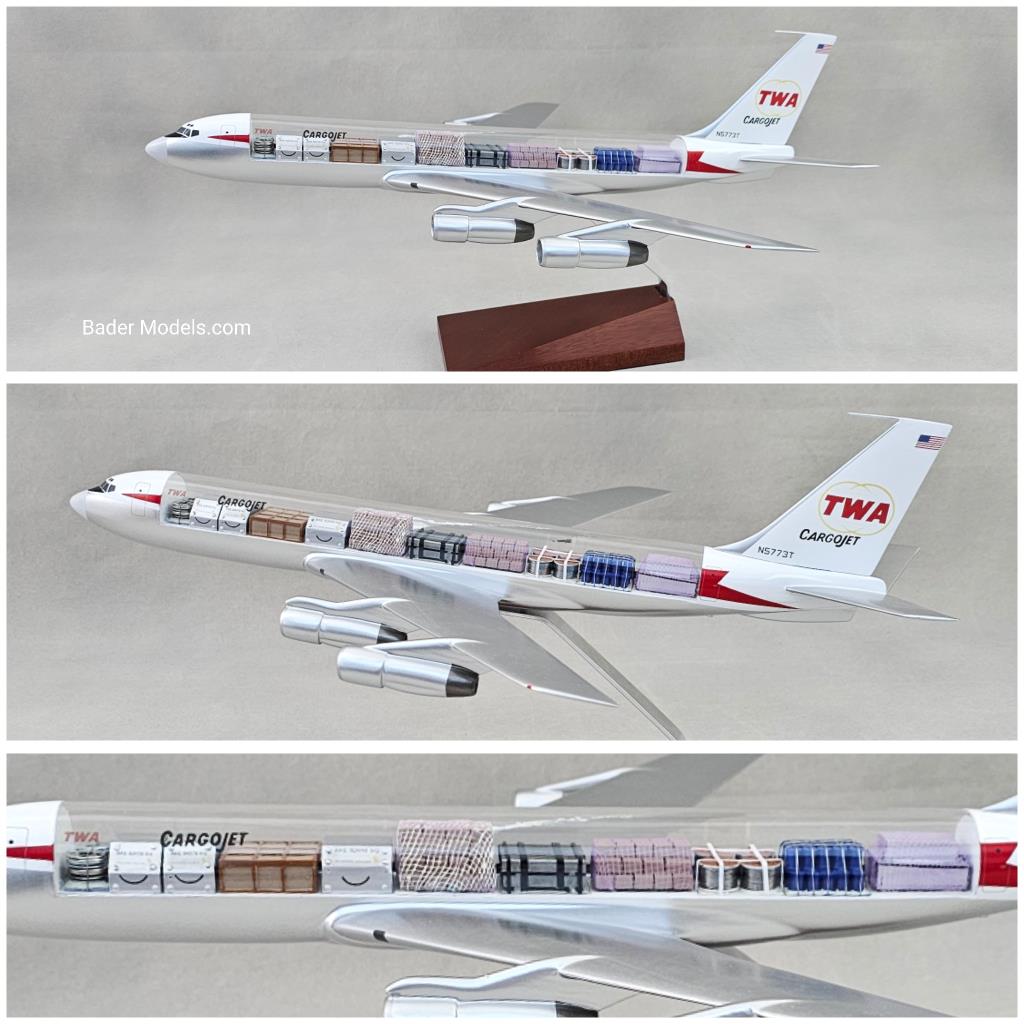 TWA Cargojet - B707-300C - (1:100) - 180° Clear Top